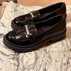 Rachel Zoe Shiny Black Dress Loafers